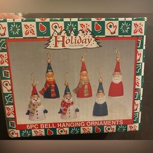Holiday collection 6pc bell hanging ornaments